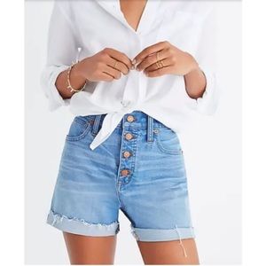 Madewell High Rise button fly cut off denim shorts 23